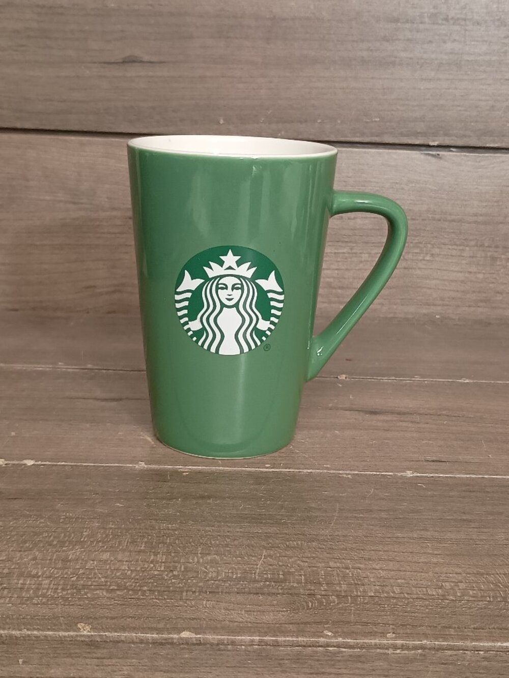 Starbucks Green Tall 12oz Ceramic Mug White Siren 2021